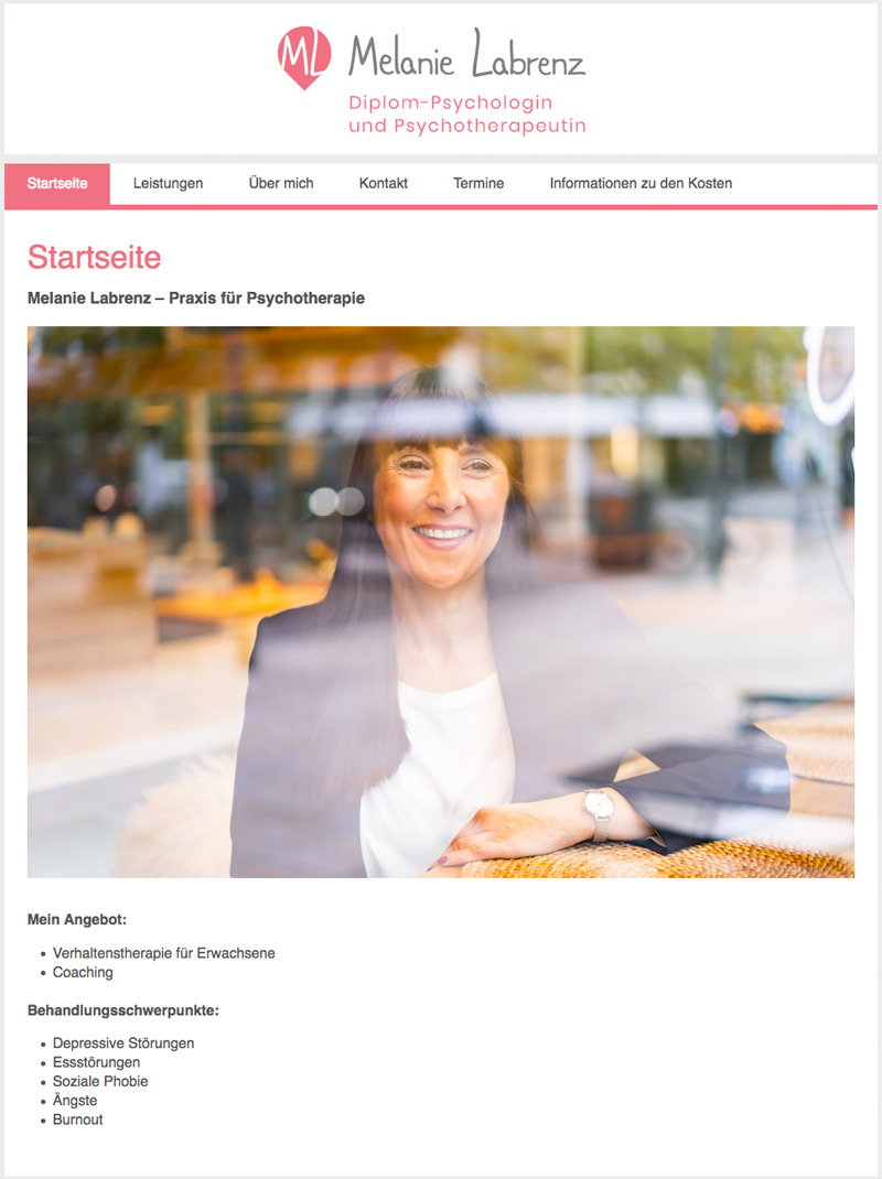 Flyer, Visitenkarten und Website für eine Psychologin und Psychotherapeutin in Wiesbaden